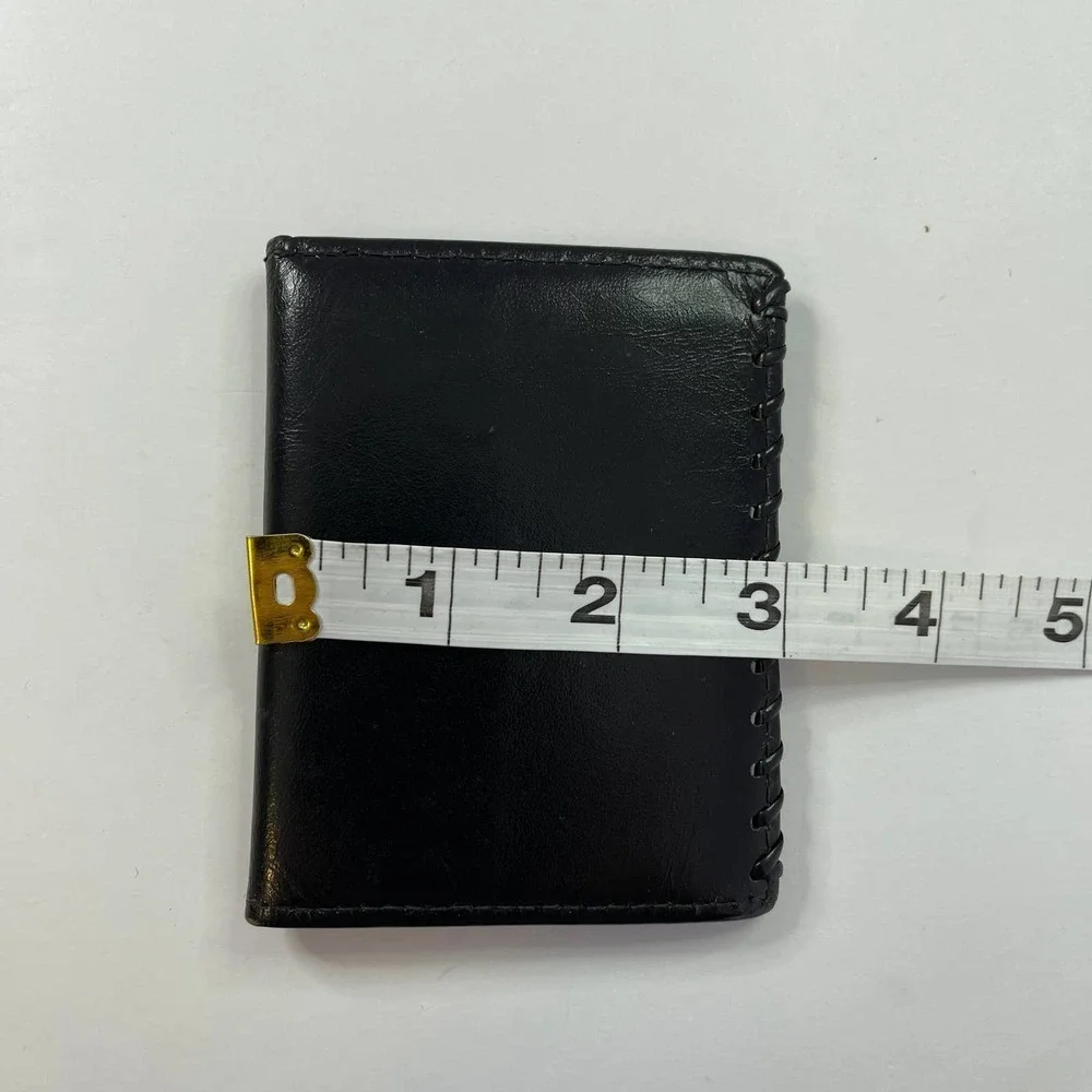Vintage whipstitched leather wallet